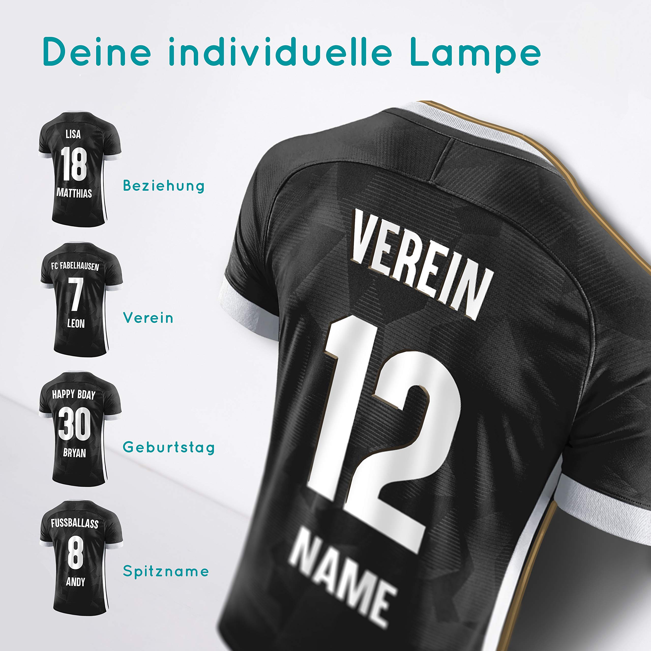 Elbeffekt Trikotlampe für Sandhausen Fans aus Holz - personalisierbares Geschenk - schenke Dein individuellen Sandhausen Fanartikel aus Echtholz