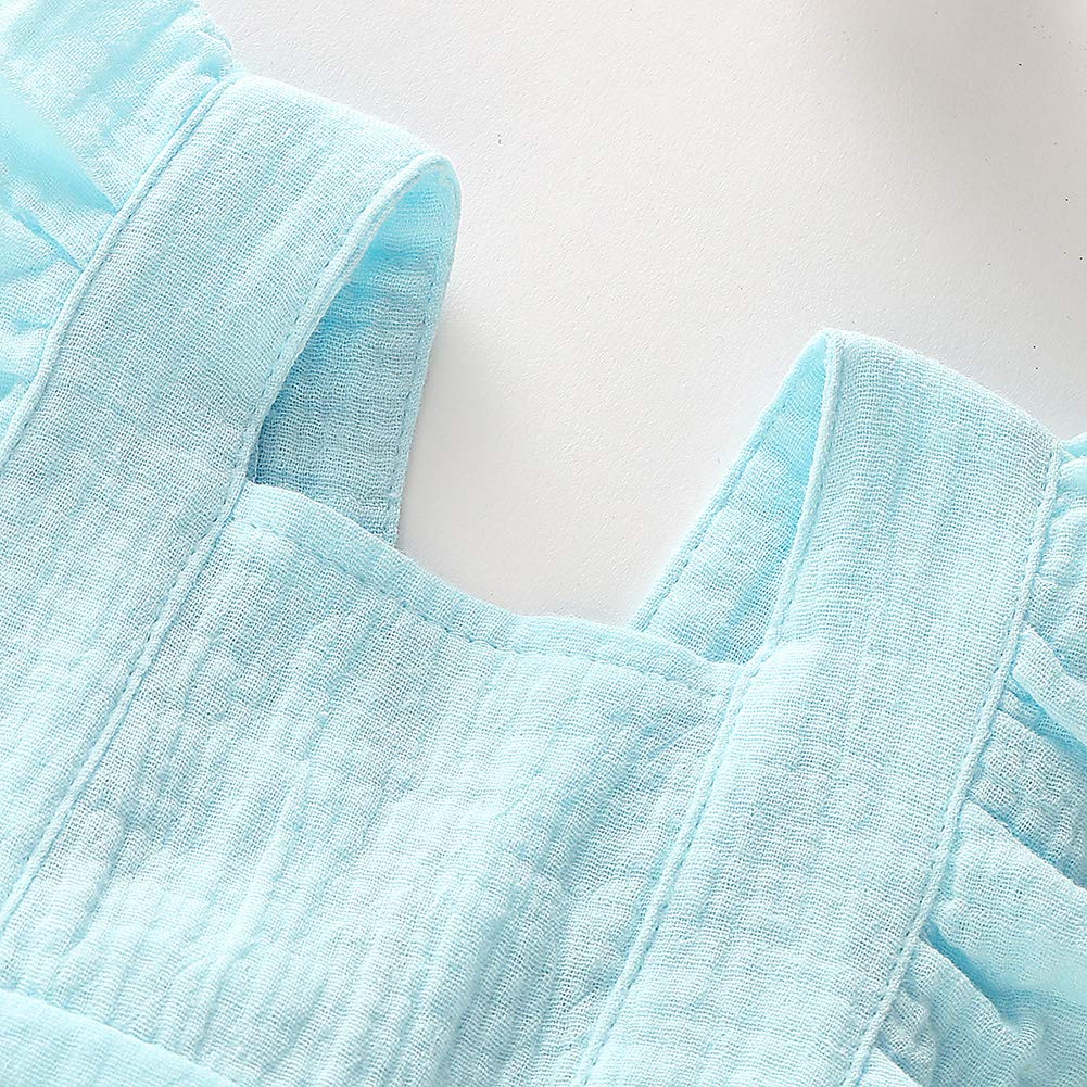 Dongci Enterizo con volantes para recién nacidos para niñas recién nacidas, ropa de verano Outifis - azul - 0-3 meses