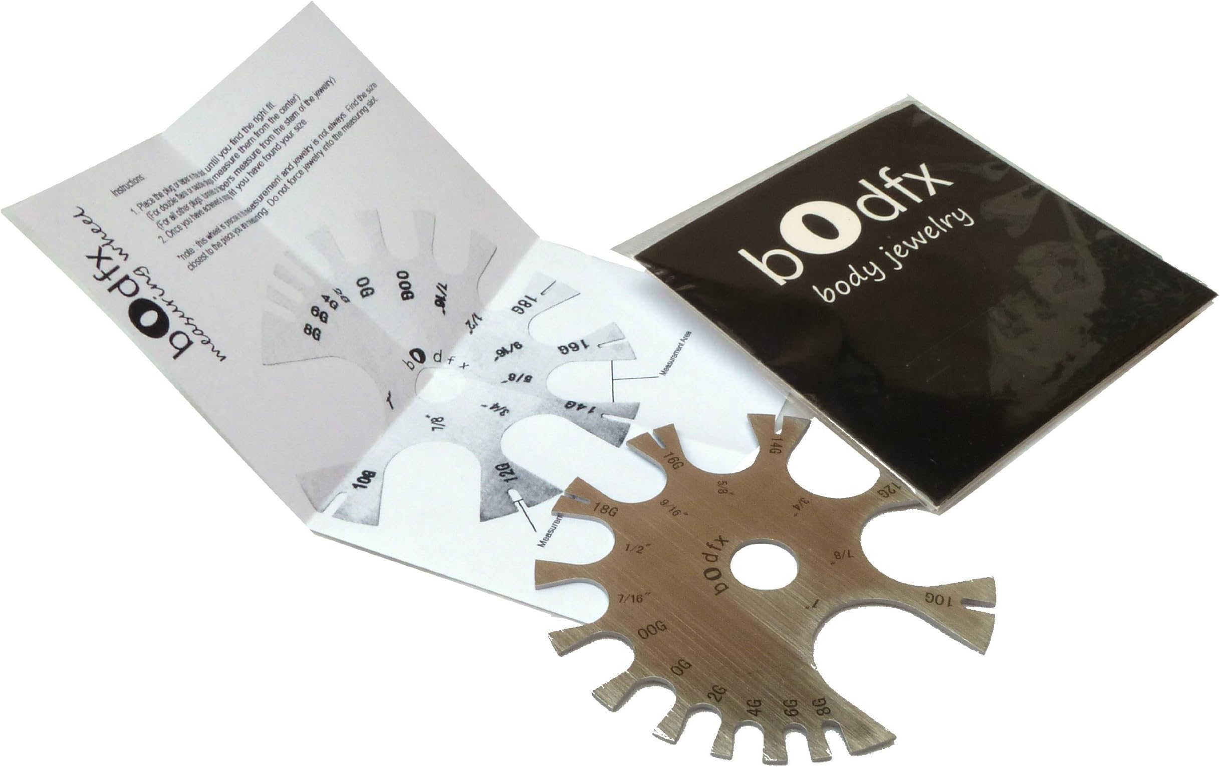 Bodfx Piercings Gauge Stainless Measuring Wheel. Measures tapers, tunnels and plugs.
