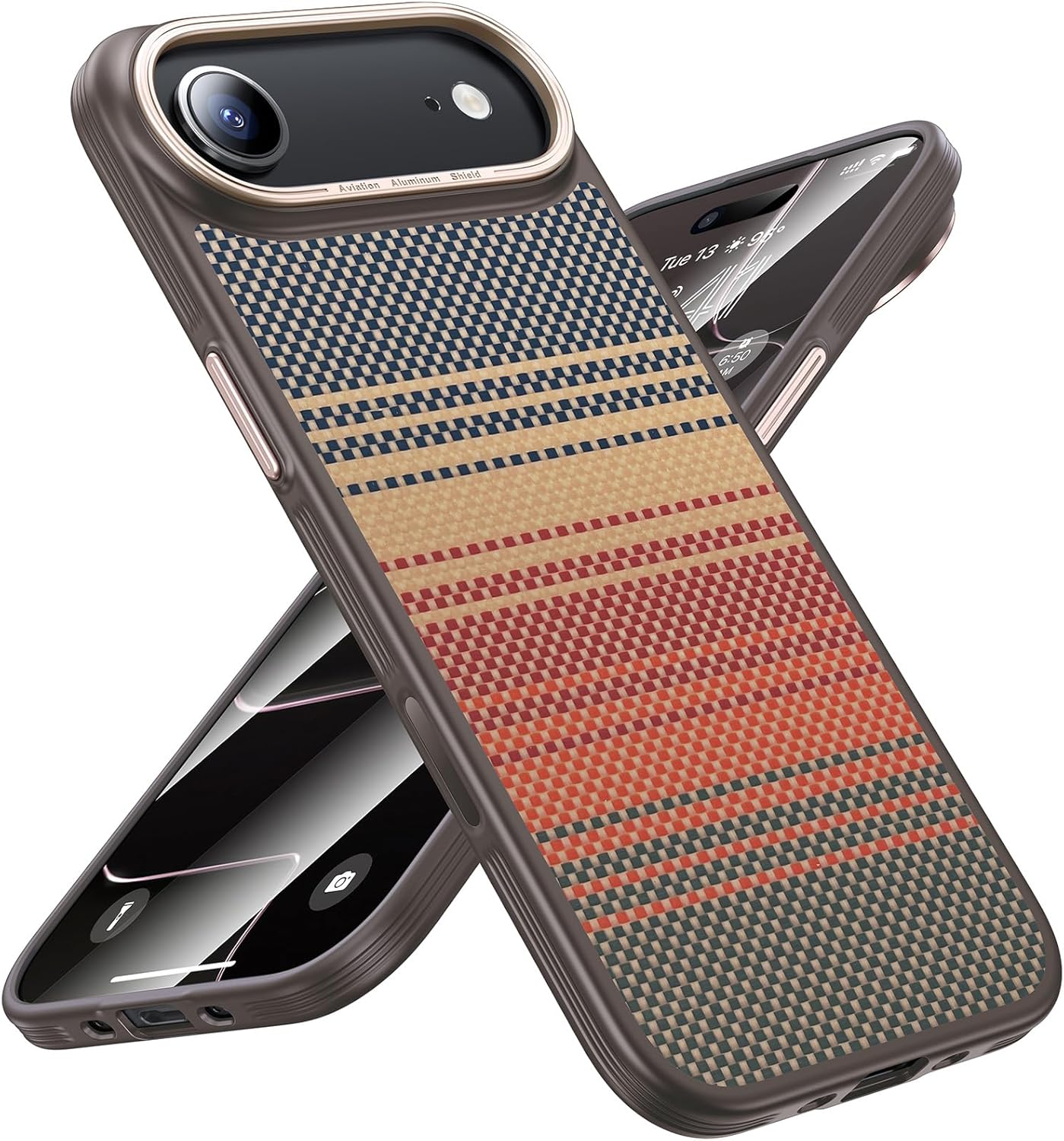 Maledan for iPhone Air Case Carbon Fiber - Slim iPhone 17 Air Case with Caseless Feel [Fit for MagSafe][Real 1500D Aramid Fiber] Shockproof Magnetic Thin & Light Cases iPhone 17Air Anti-Scratch Cover Sunset iPhone 17 Air 6.5 inch
