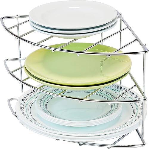 DecoBros Organizador esquinero de 3 repisas - cromo