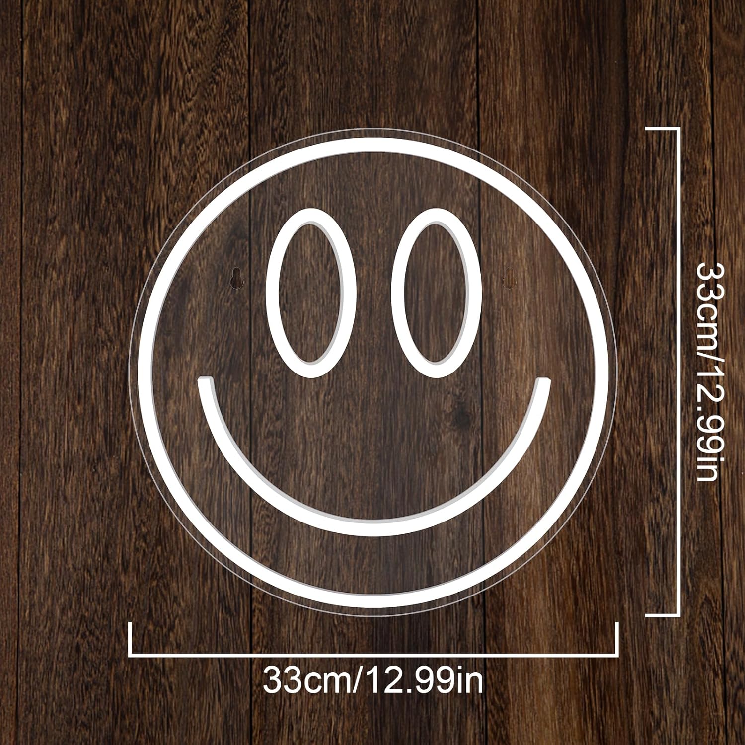 Smile Neon Sign 13'' x 13'' LED Neon Light Wall Decor, Dimmable 5 Brightness Levels, Decorative Night Light for Bachelorette, Engagement, Birthday, Wedding Party (smile face-dimmable)