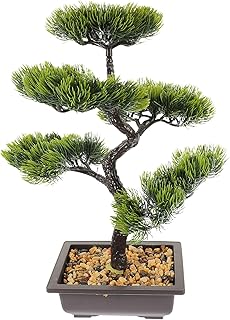 DECHOUS 人工盆栽 松の木 フェイク鉢植え 自然な質感の室内装飾用リアルな緑植物 リビングやオフィスのデスクディスプレイに