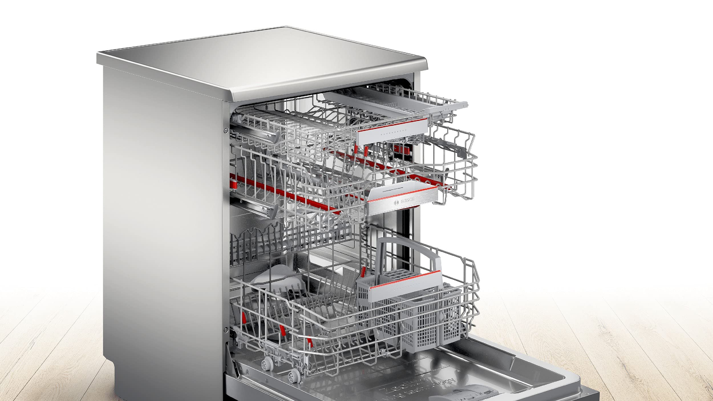 Bosch Elettrodomestici SMS6ZDI48E Serie 6, Lavastoviglie da libero posizionamento, 60 cm, color inox