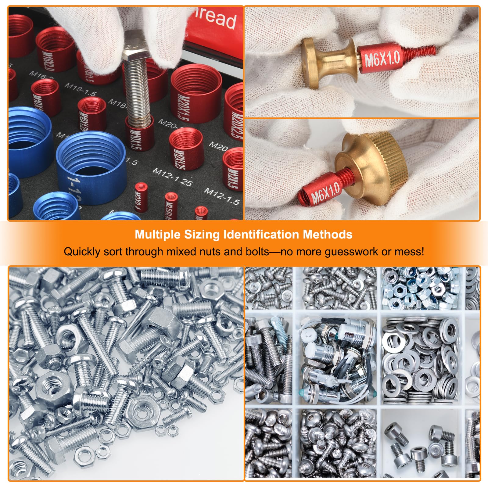 Thread Checker Kit - 214 Pcs Nut & Bolt Gauge -7 Thread Checker Kit - 214 Pcs Nut & Bolt Gauge -7