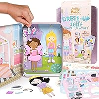 Story Magic Magnetic Dress-Up Dolls Playset by Horizon Group USA - 80+ Outfits, Travel Case, Ages 4-7, Pink