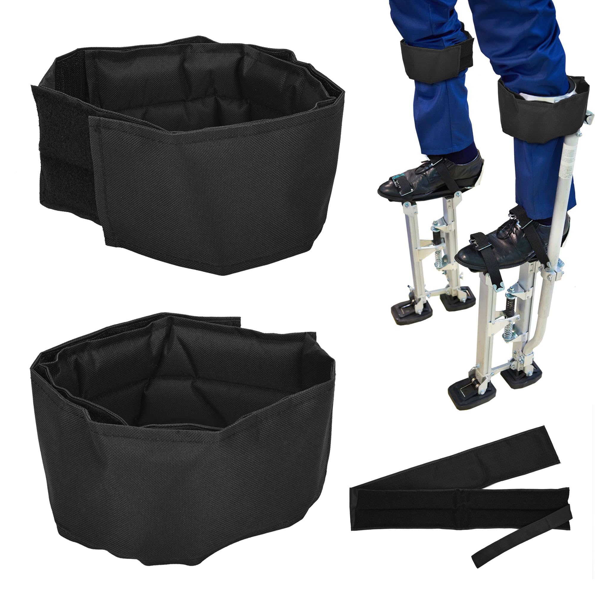 Drywall Stilts Straps 2Pcs Adjustable Nylon Stilt Leg Bands Strap, Extra Comfort Thick Padded Stilt Straps for Plastering Painting Wiring, Suitable for Various Brands of Stilts