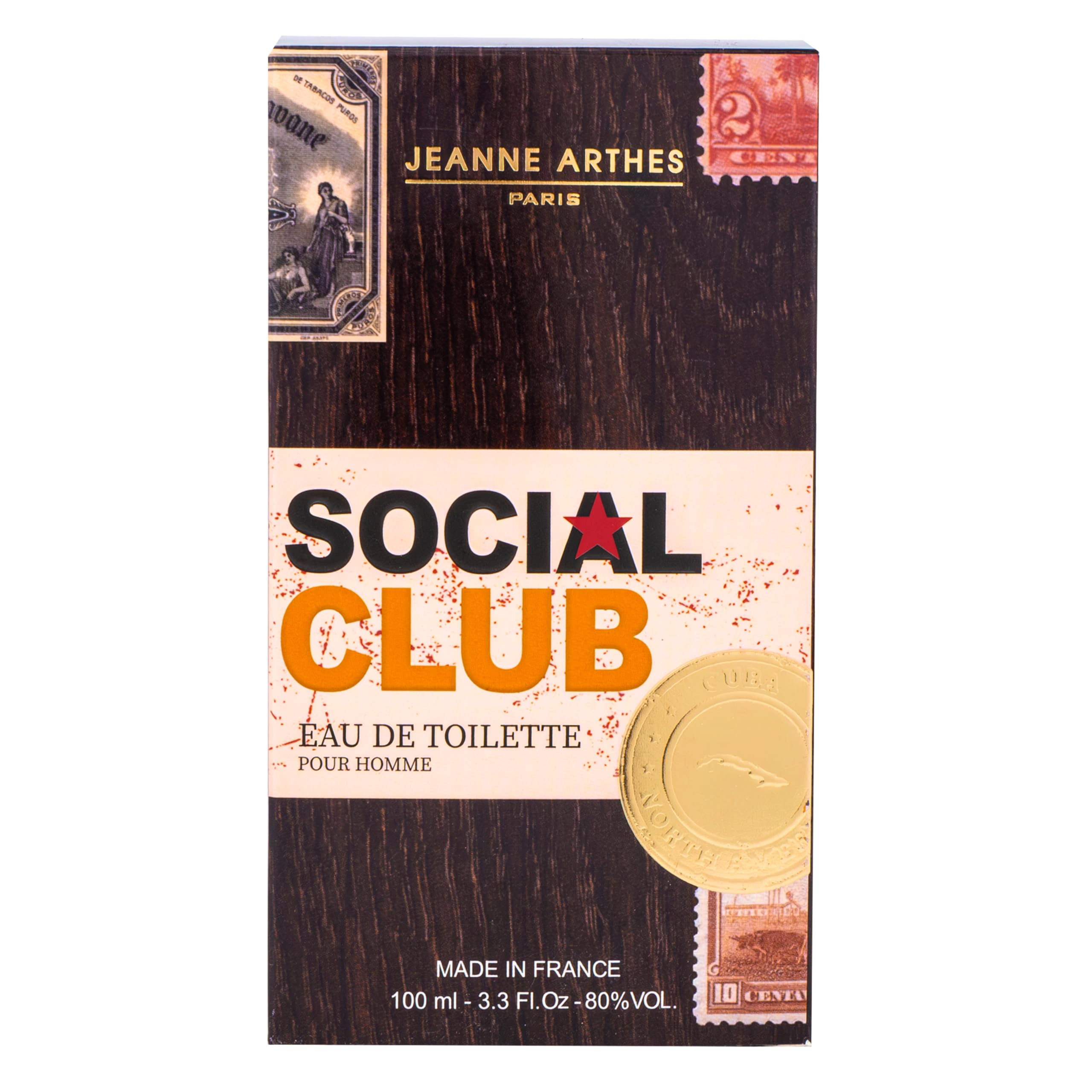 JEANNE ARTHES - Parfum Homme Social Club - Eau de toilette - Flacon Vaporisateur 100 ml - Fabriqué en France à Grasse
