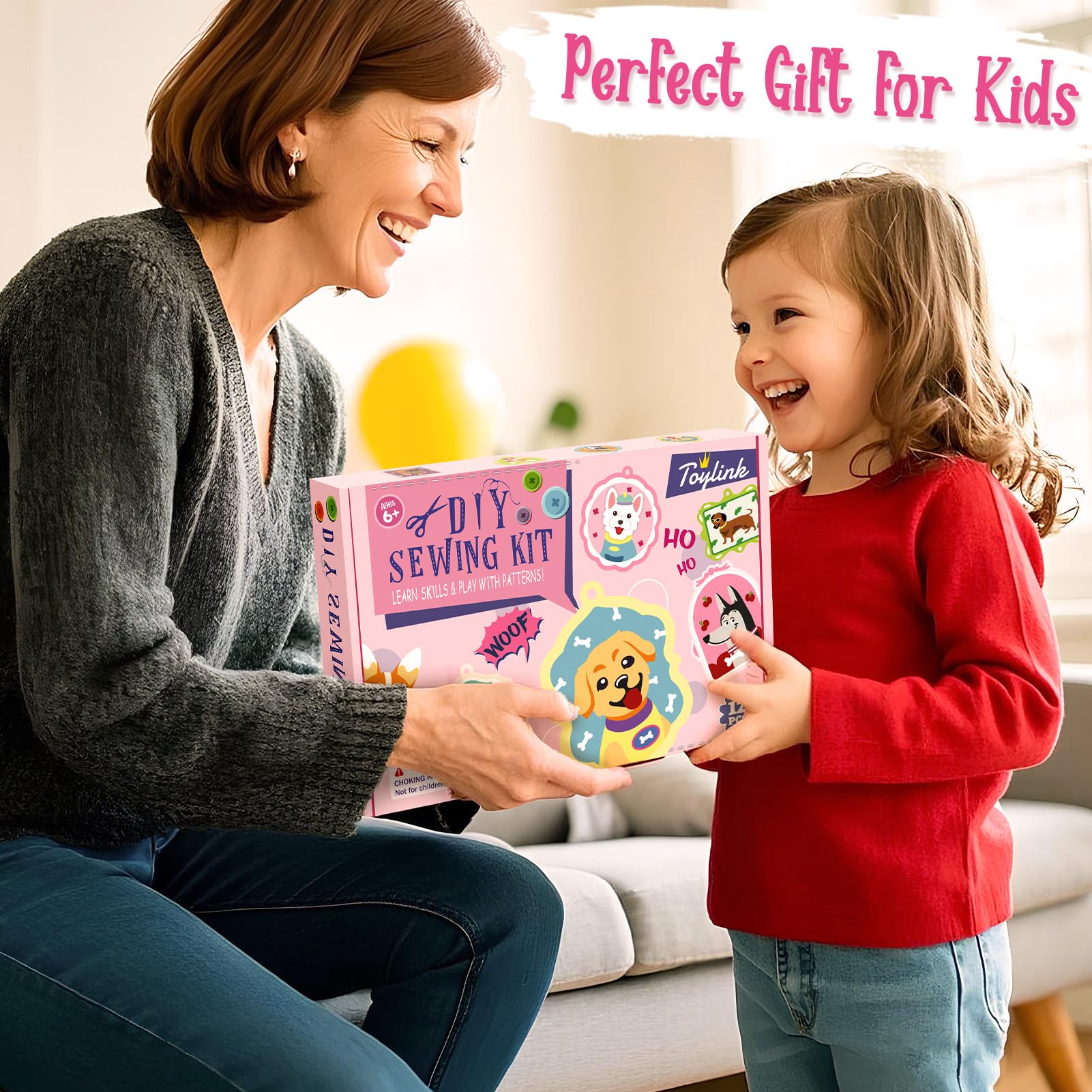 Toylink Kit Cucito in Fieltro per Bambini, Kit Lavoretti Creativi per Bambini con 12 Feltro & Fili da Ricamo & Aghi di Plastica, Fai Da Te Regalo Bambina Bambino 6 7 8 9 Anni