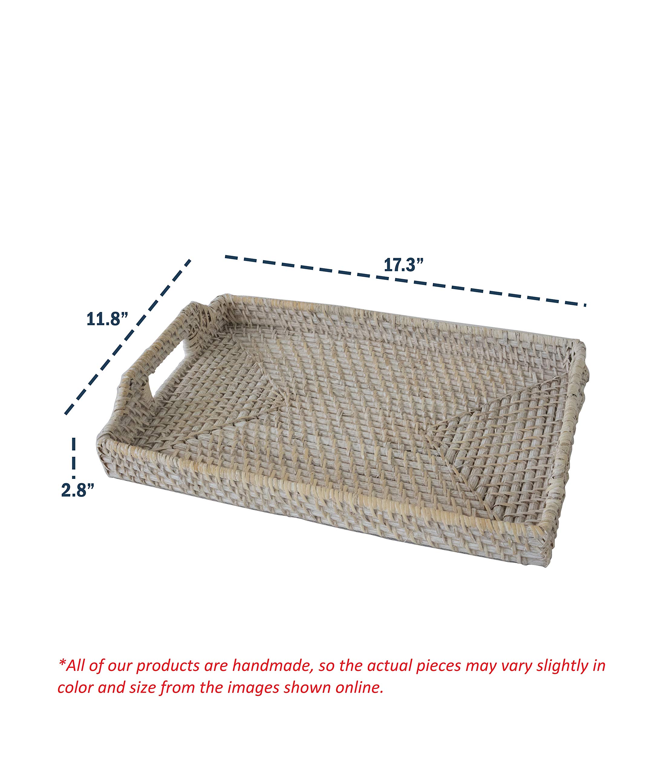DUDNJC Ronde rotan dienblad met handgrepen voor ontbijt, 11,8 inch rieten dienblad organisator decoratief voor keuken opslag salontafel brood fruit voedsel ontbijt snacks DUDNJC Ronde rotan dienblad met handgrepen voor ontbijt, 11,8 inch rieten dienblad organisator decoratief voor keuken opslag salontafel brood fruit voedsel ontbijt snacks