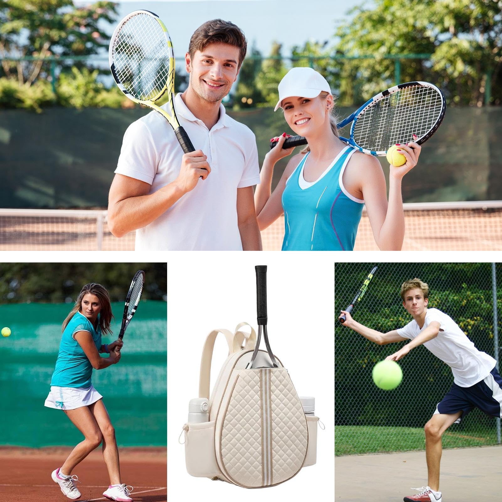 Borsa da tennis, porta racchette da tennis, organizer per attrezzature sportive in nylon, design multi-scomparto, tracolla regolabile, costruzione robusta e leggera, perfetta per palestra, spiaggia