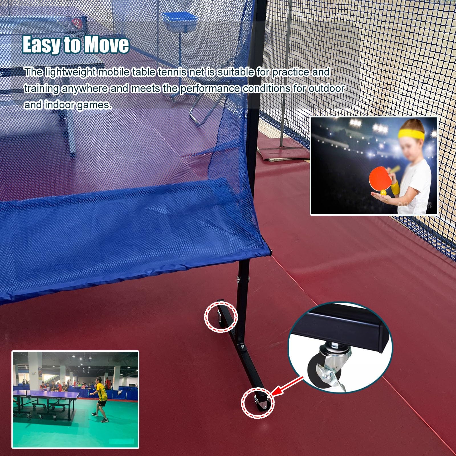 Rete di cattura for robot da ping pong alta 55 pollici, strumento di allenamento for adulti e bambini for esercizi con più palline, attrezzatura for la raccolta del riciclo di ping pong for la pratica