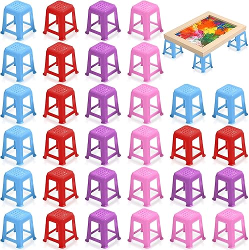 Lenwen 32 soportes de lona para pintura de pintura, mini elevadores de lona de color sólido, soportes de plástico que no se saltan, suministros de