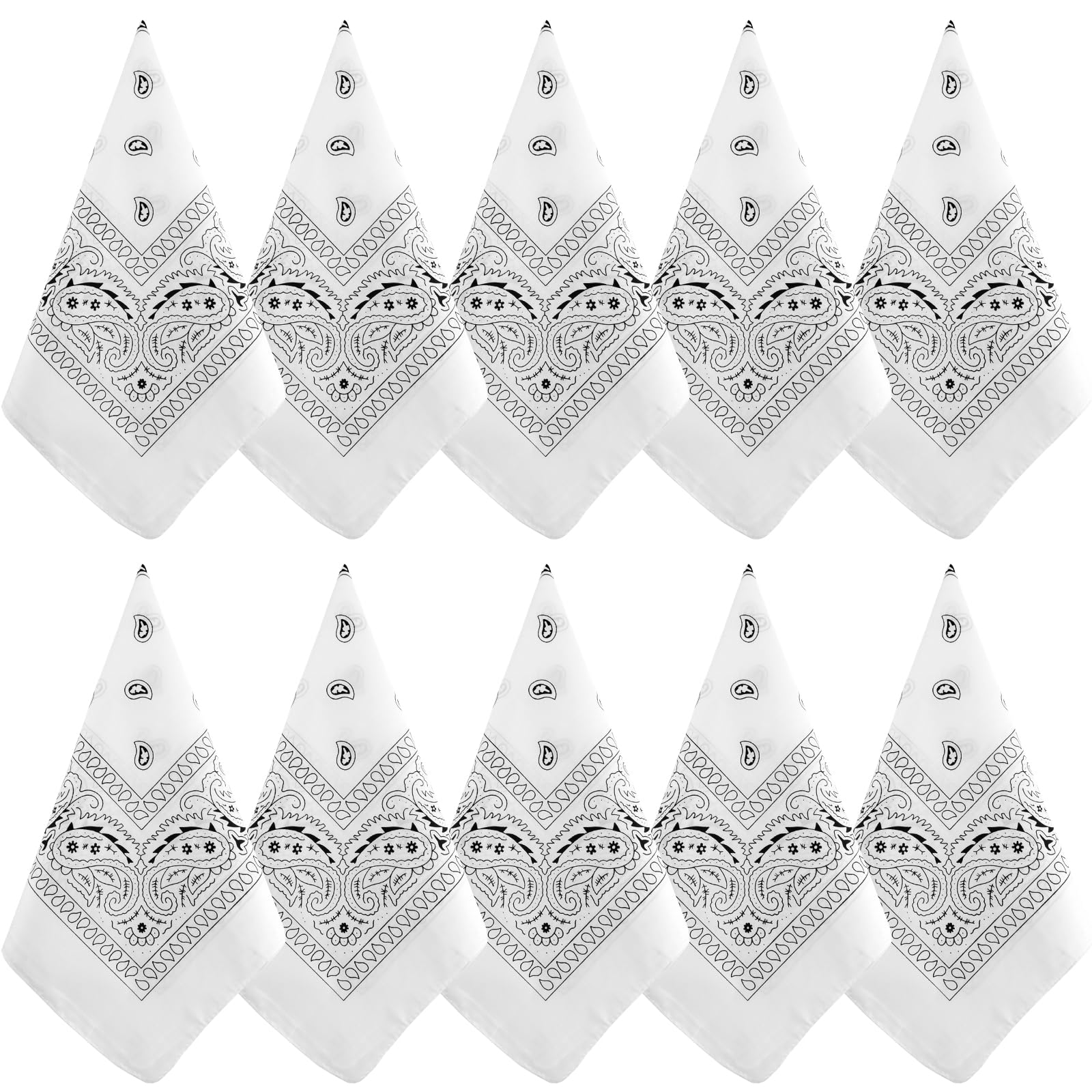 NACHLYNN 10/20pcs Paisley Bandanas Assorted Bandanas Cowboy Polyester Headbands Square Scarf Headwear