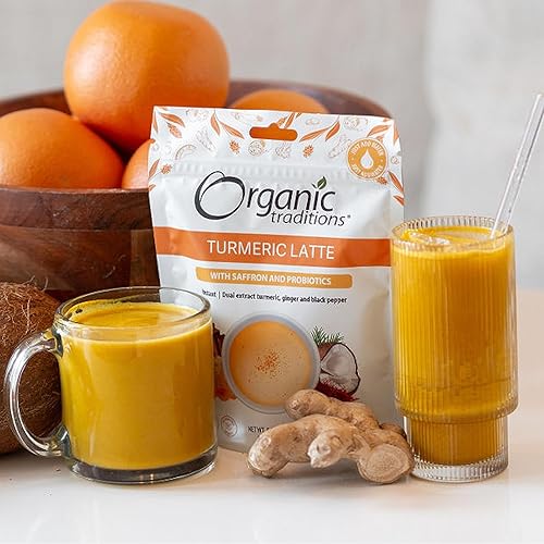 Miniatura 6 de Organic Traditions Latte tumérico probiótico azafrán orgánico 529oz