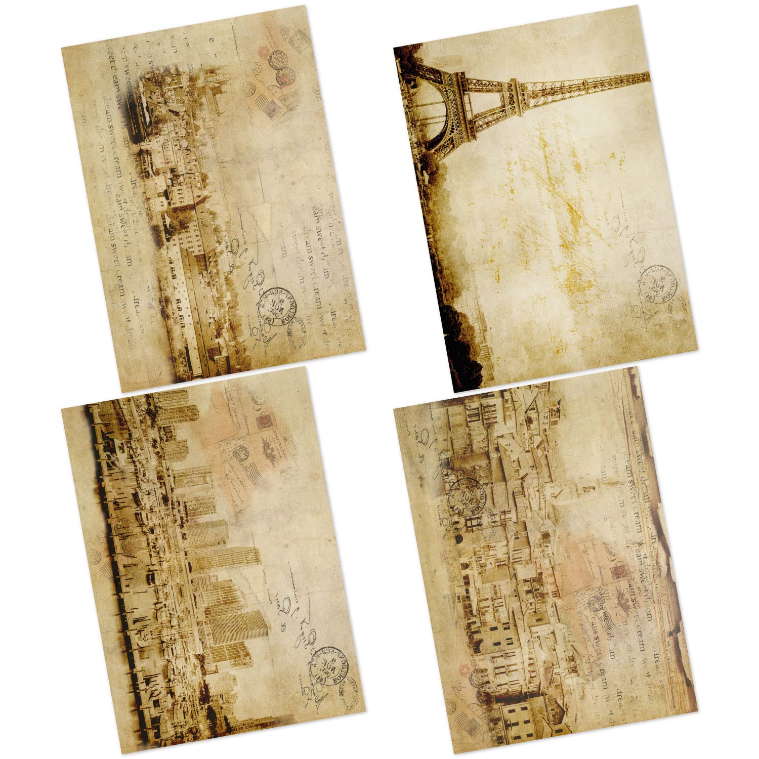 CrafTangles Decoupage Paper Pack - Vintage Destinations 1 (A4) - 4 sheets