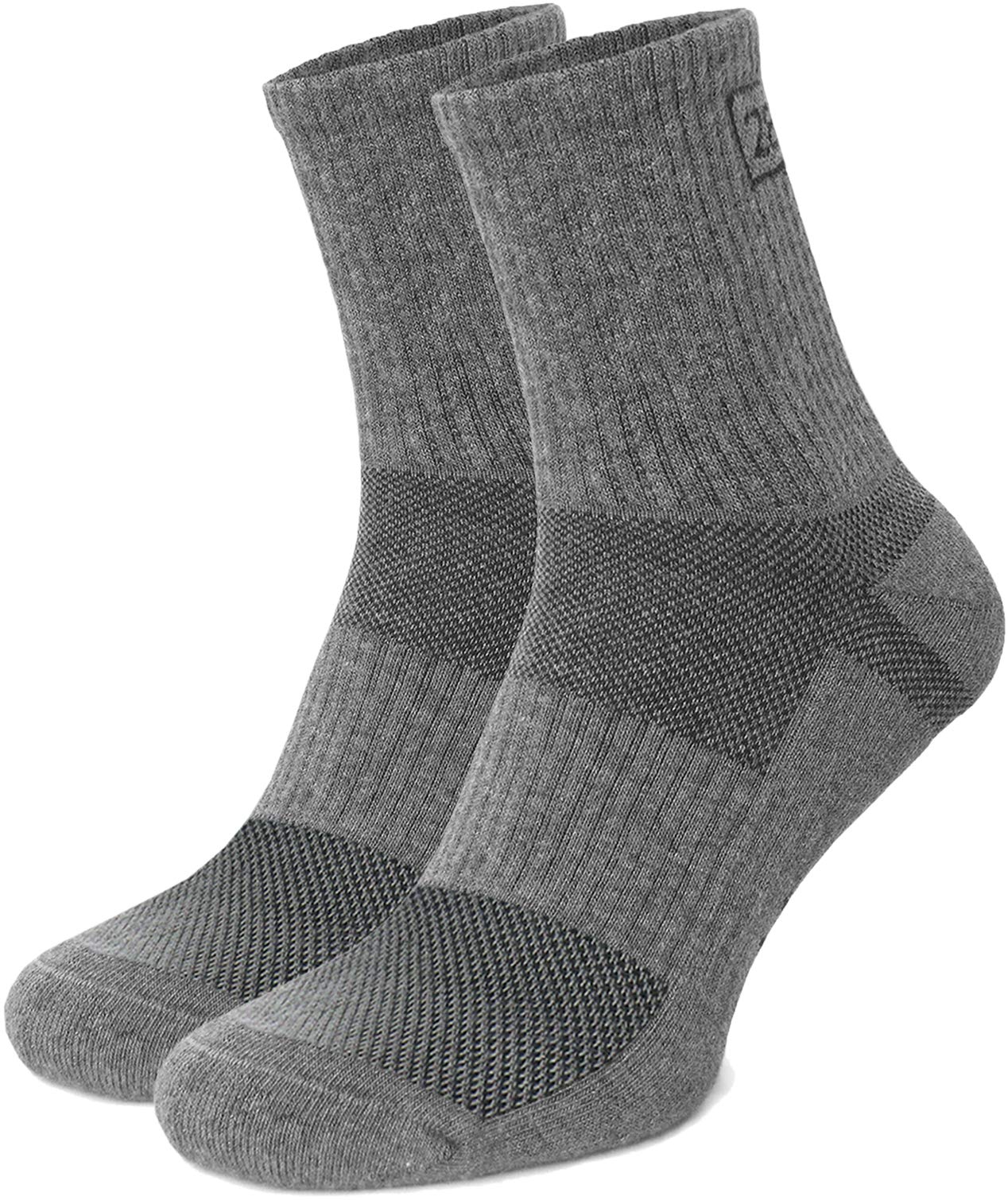 281Z Military Cotton Micro Crew Boot Socks - Cushioned Sole - Moisture Wicking - Odor Resistant - Hiking Trekking Outdoor (Dark Grey Medium 2 Pairs)