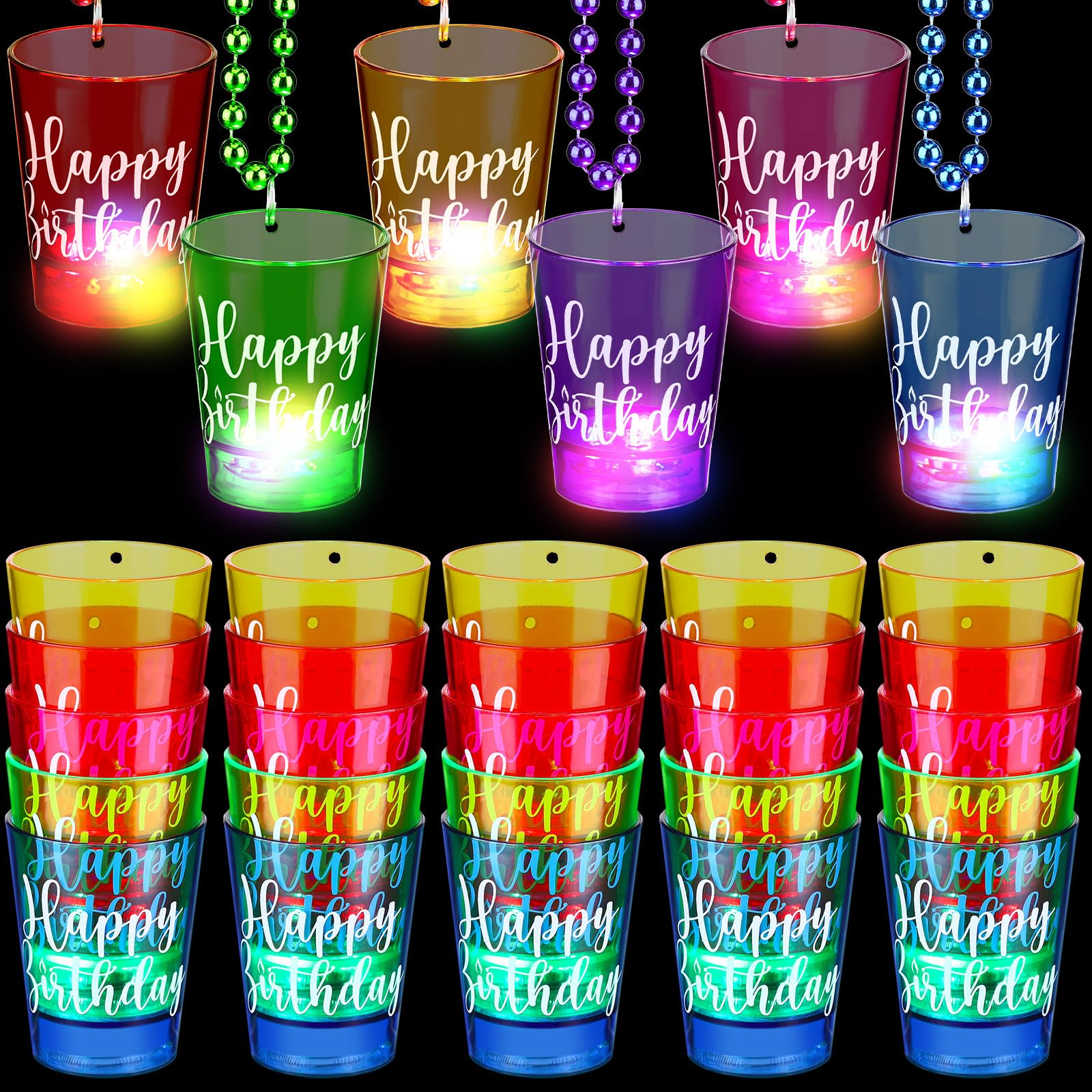 Birthday Shot Glass Beads Blue 83cm Long main image 0