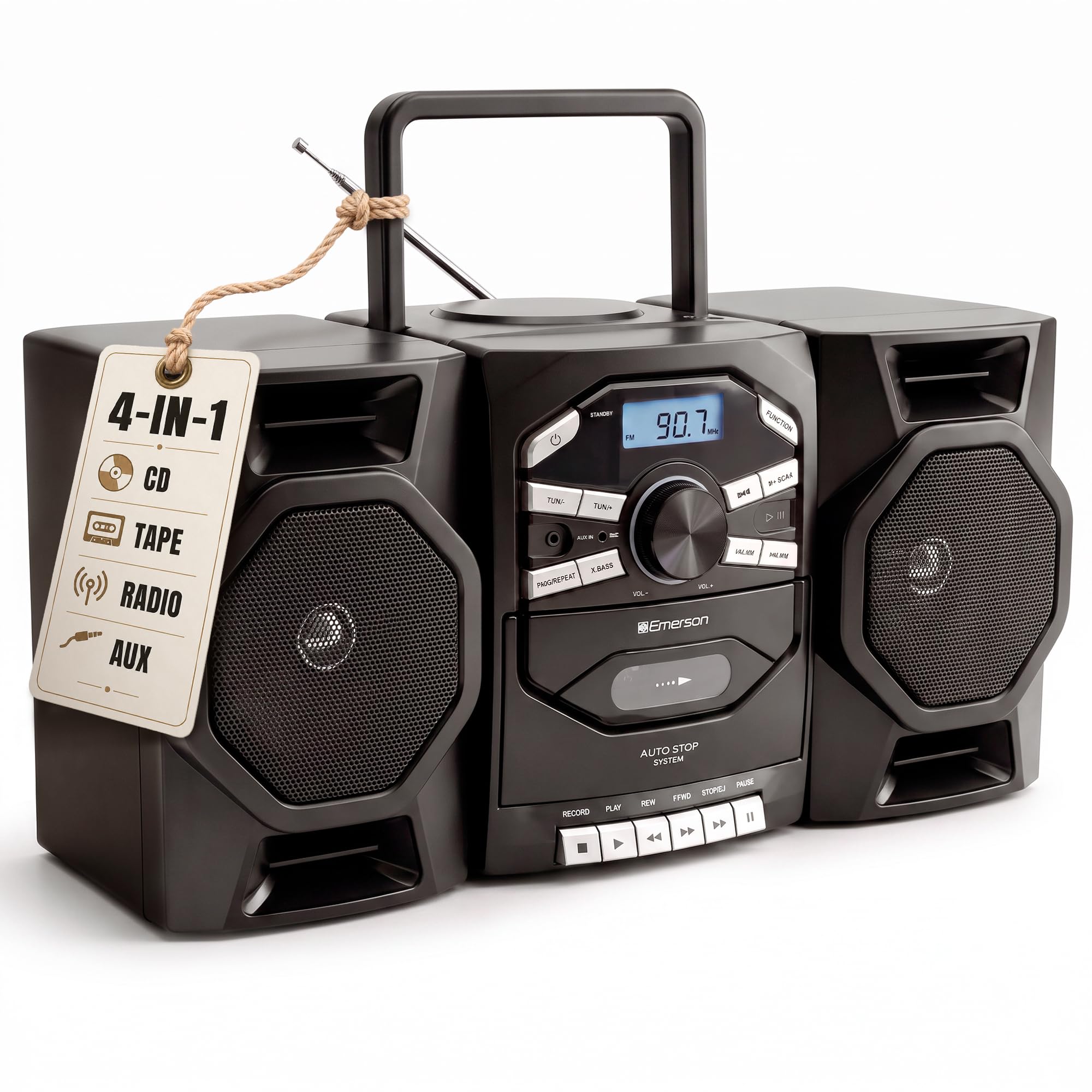 Amazon.com: Emerson EPB-4000 Portable CD Cassette Boombox with AM