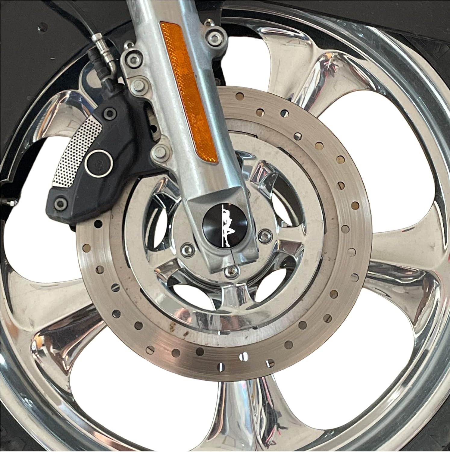 Stripper/Pole Dancer Front Axle Cap Nut Covers Black in Color Compatible With Harley Davidson Touring Road King Road Glide Street Glide Ultra Dyna