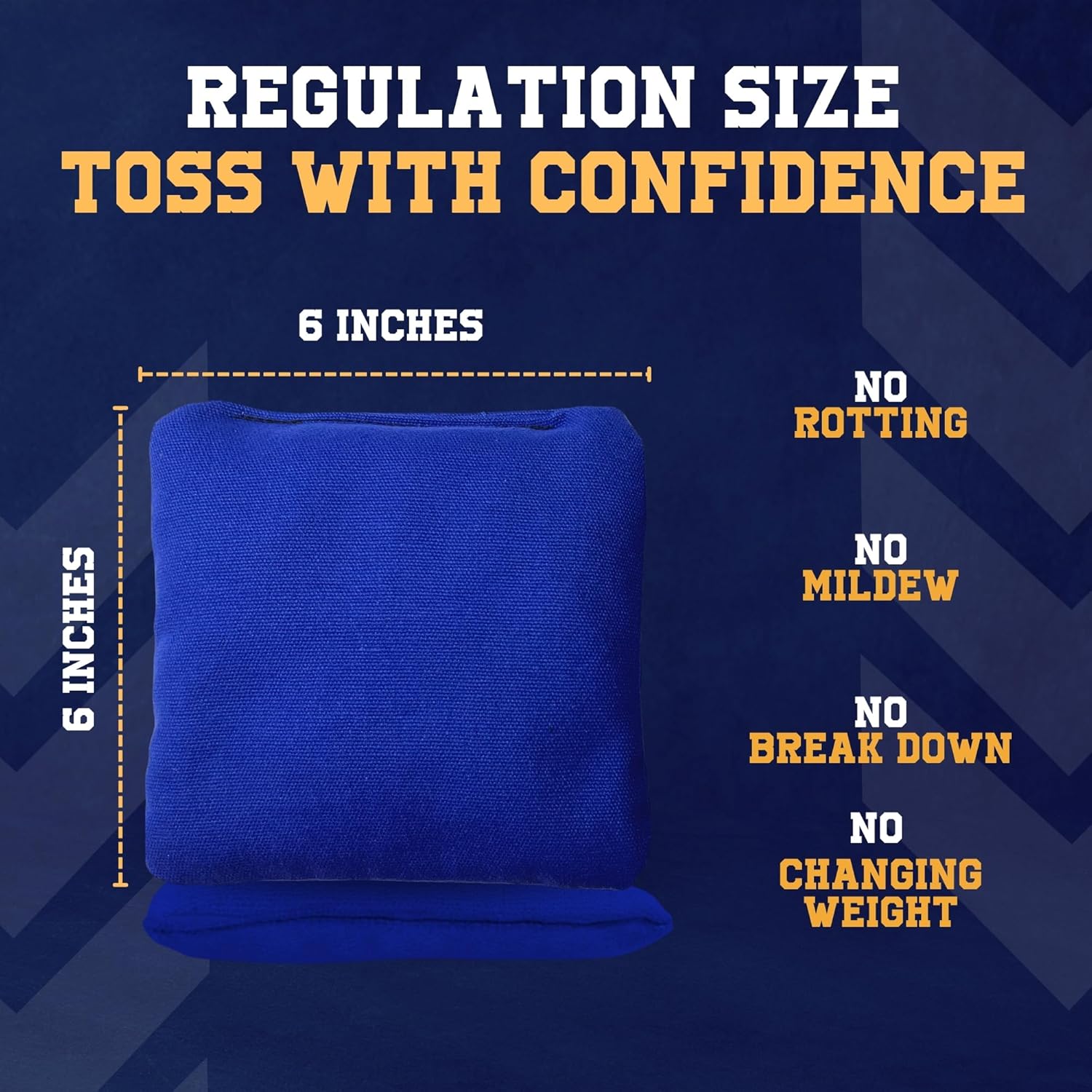 Cornhole365 All Weather Cornhole Bags - 6"x6" Premium Plastic Pellet Resin-Filled, Weather-Resistant, Solid Color Duck Cloth Cornhole Bean Bags - Professional Cornhole Bags Set of 4
