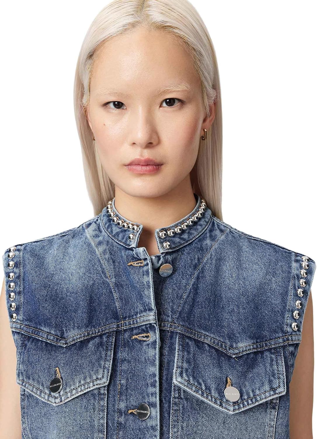AllSaints Women's Mav Stud Waistcoat