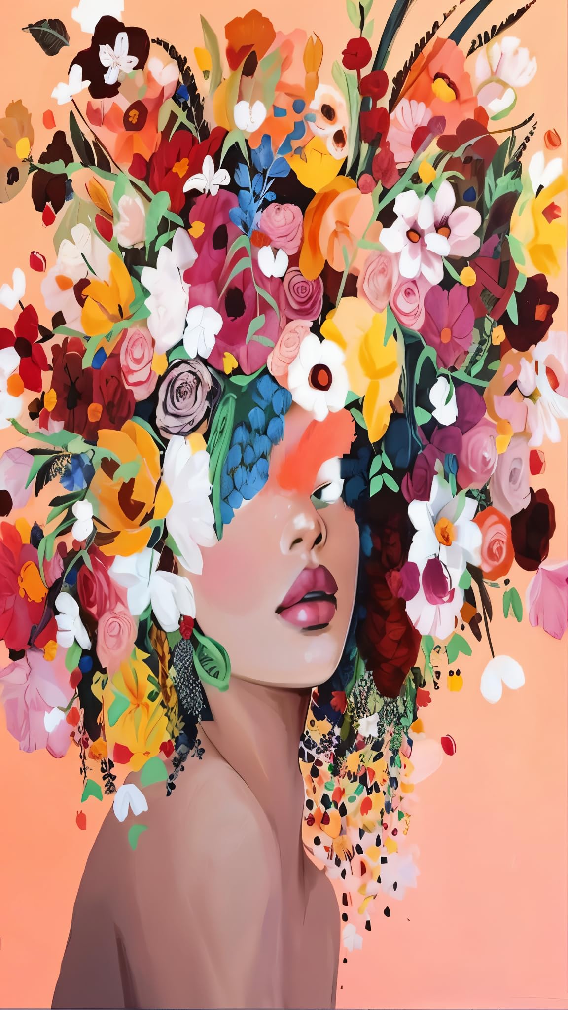 ZHUMUTO Diamond Painting Adulte Grand Format,40x70cm Peinture Diamant XXL Fleur Rose B,Broderie Diamant Painting Kit Complet Adulte,Grande Taille Pour La Décoration