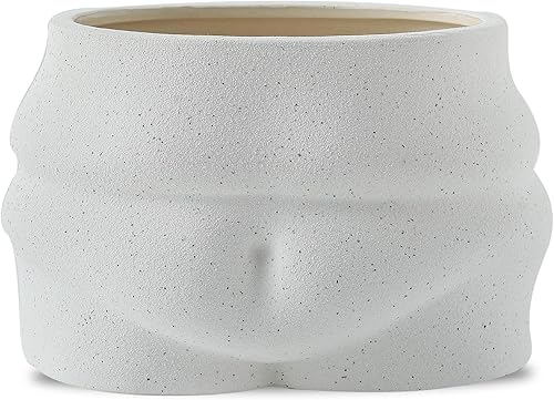 Maceta de cerámica para el vientre, maceta en forma de cuerpo con agujero de Draniage y tapones de goma para plantas de interiorexterior, maceta