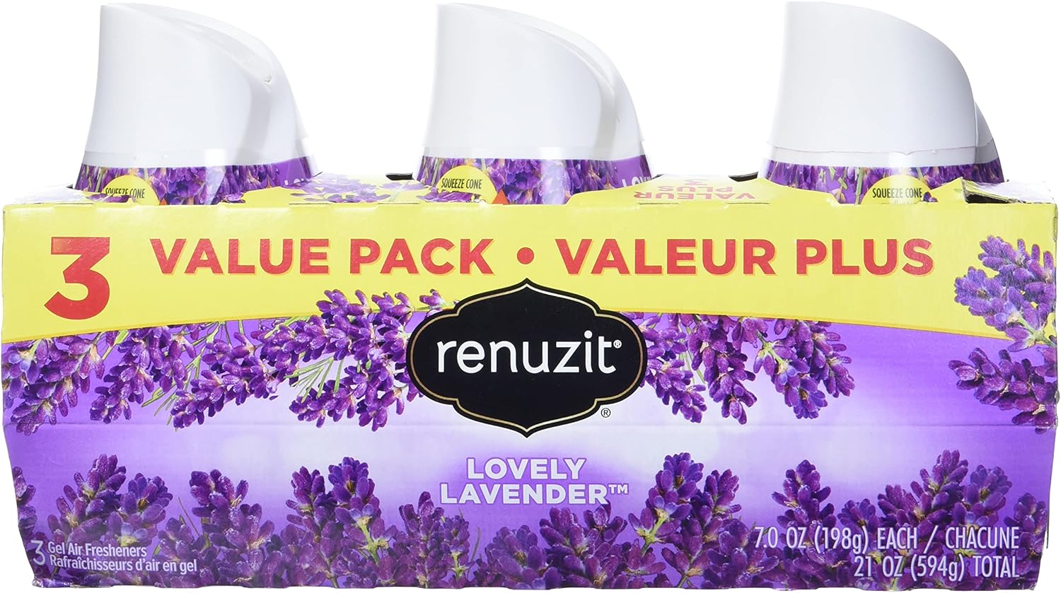 Renuzit Lavender Gel Air Freshener 198g each/Pack of 3, purple
