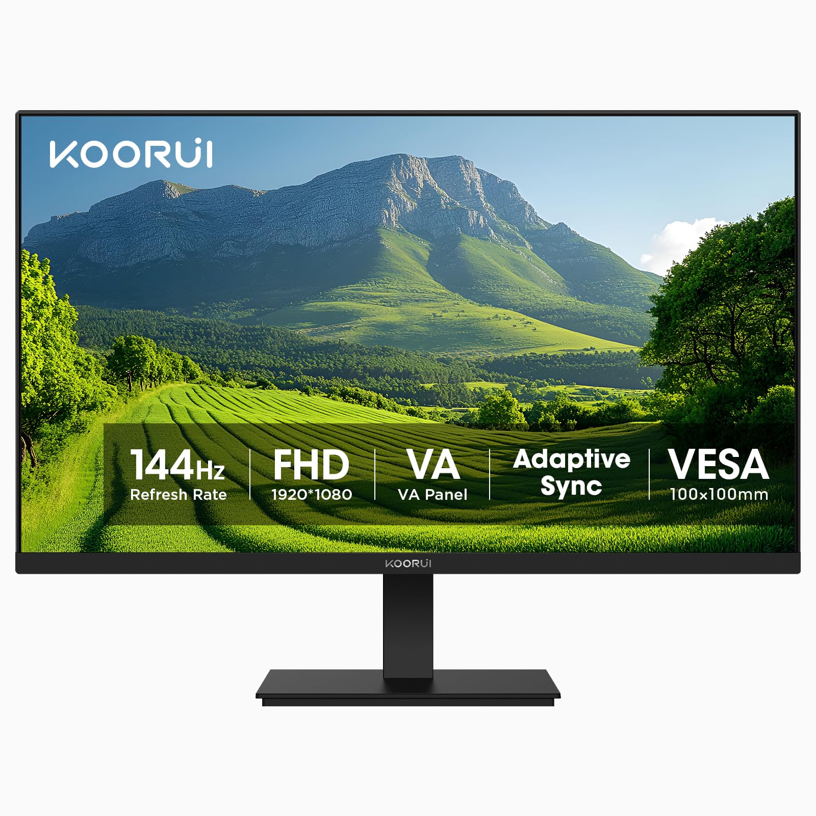 KOORUI 27 Zoll Monitor FHD 144Hz VA Adaptive Sync Eye Care 99% sRGB VESA