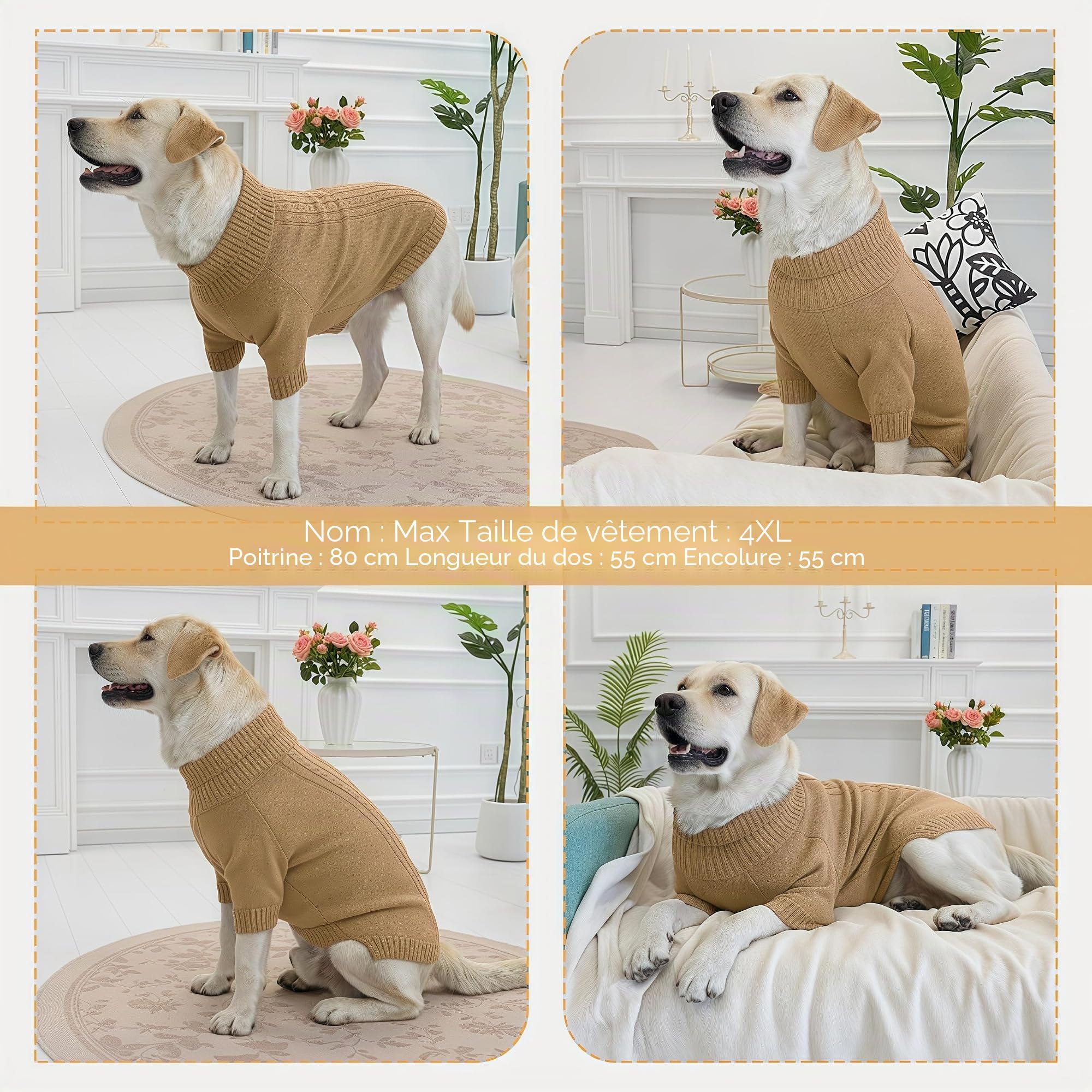 KONVINIT Pull pour Petit Chien,Élastique et Confortable pour Hiver, Facile à Mettre