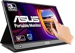 ASUS ZenScreen Moniteur portable 15,6 po pour ordinateur portable (MB169CK) - Double USB-C, Mini-HDMI, écran externe Plug & Play pour configuration de voyage double, Full HD, IPS, surface anti-reflets, support 360°, garantie de 3 ans