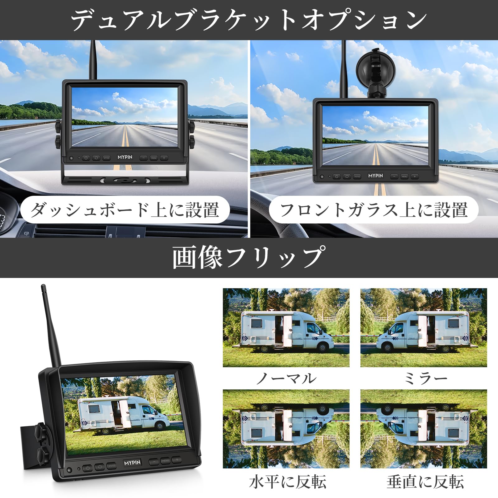 Amazon.co.jp: 磁気ソーラー モニター ワイヤレスバックアップカメラ