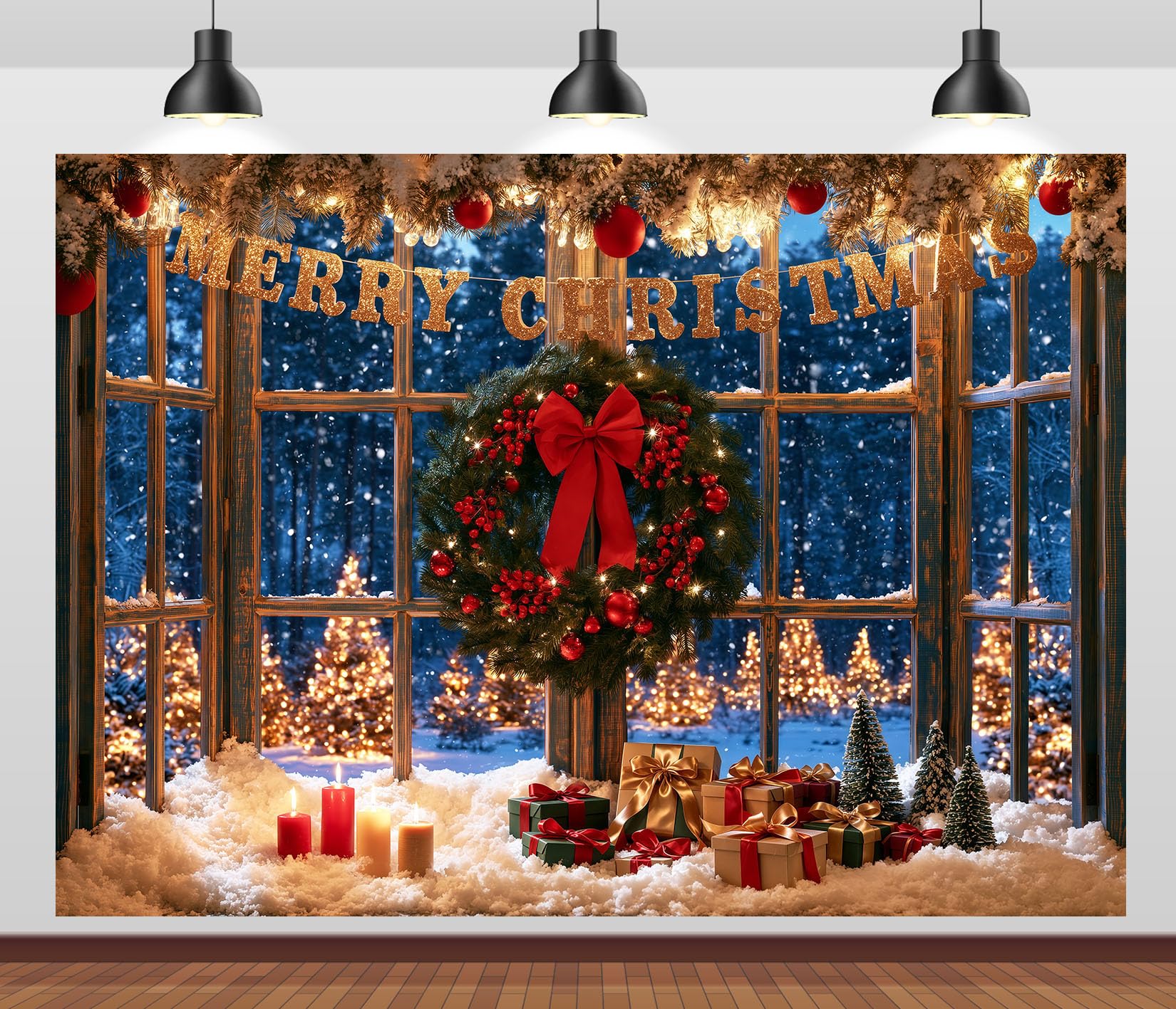 10x8FT Camino Crema Regali Natale Sfondo Fotografico
