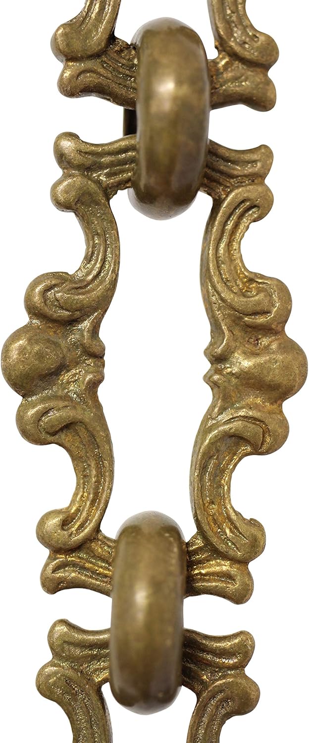 RCH Hardware CH-02-AB-3 Decorative Antique Solid Brass Chain for Hanging, Lighting - Motif Welded Links (3 ft/1 Yard)