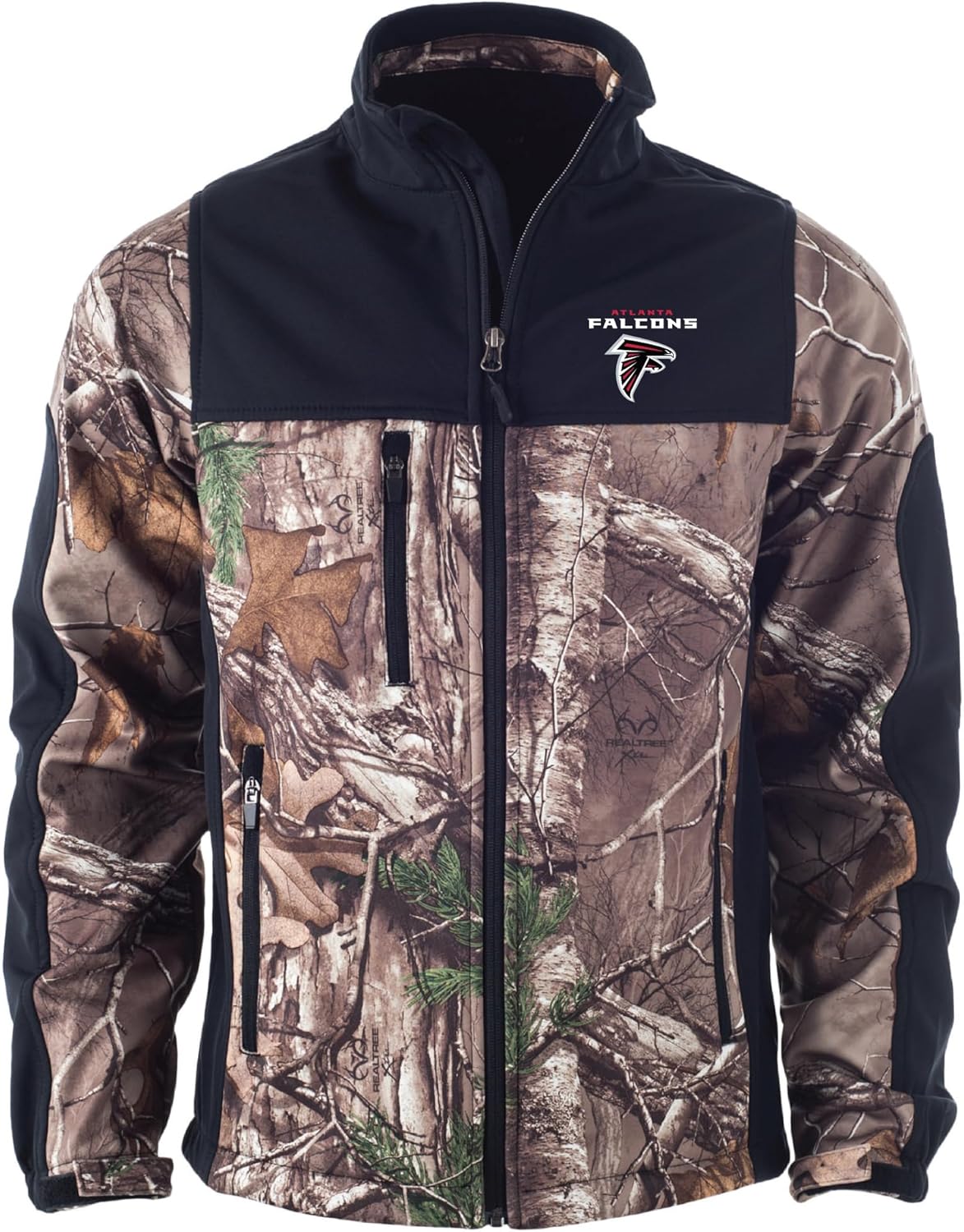 dunbrooke Men's Realtree Camo/Black San Francisco 49ers Hunter Softshell Full-Zip Jacket