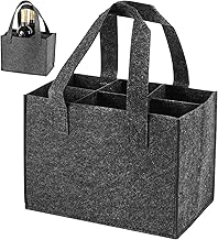 Flaschentasche 6 Flaschen, Flaschentasche Filz, Flaschen Tasche, Getränketasche, Filztasche mit Fächern für Flaschen, Filz Flaschenträger Filztasche für Bierflaschen Weinflasche Getränketasche