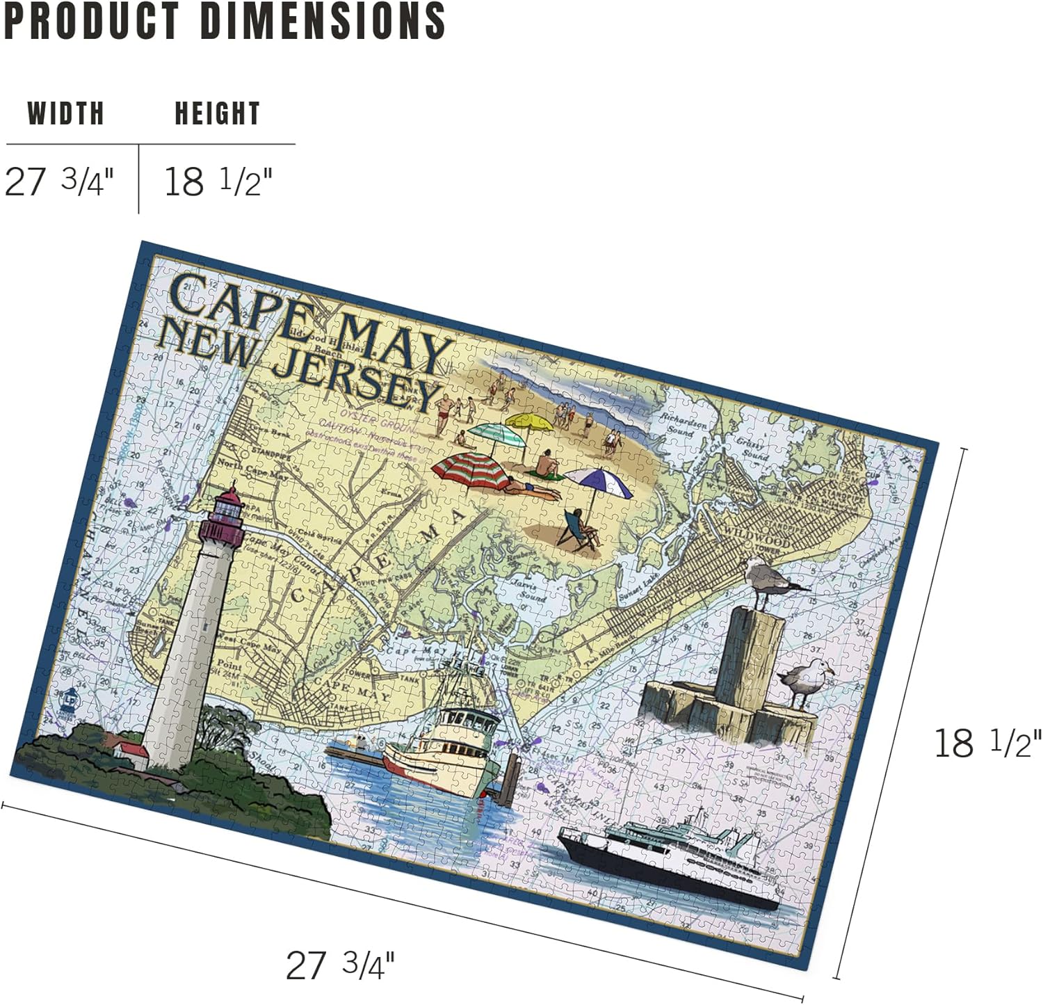Cape May, New Jersey, Nautical Chart (1000 Piece Puzzle, Challenging Jigsaw Puzzle for Adults, Made in USA)