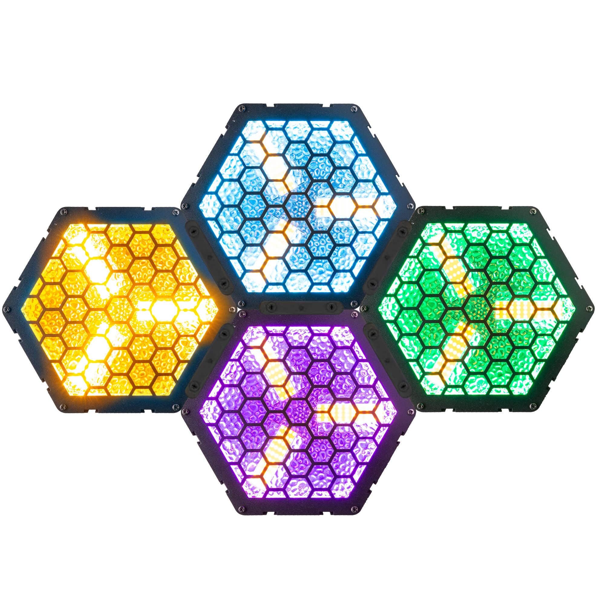 BeamZ RB90 - Retro Stage Blinder, 4er Set, 3x 30 Watt LED Effektstrahler DMX Licht, 3-in-1 Bühnenlicht Deko, Lichtorgel Warmweiß, 72x RGB-SMD-LEDs, Stroboskop, Disco Beleuchtung, 5-Pin DMX
