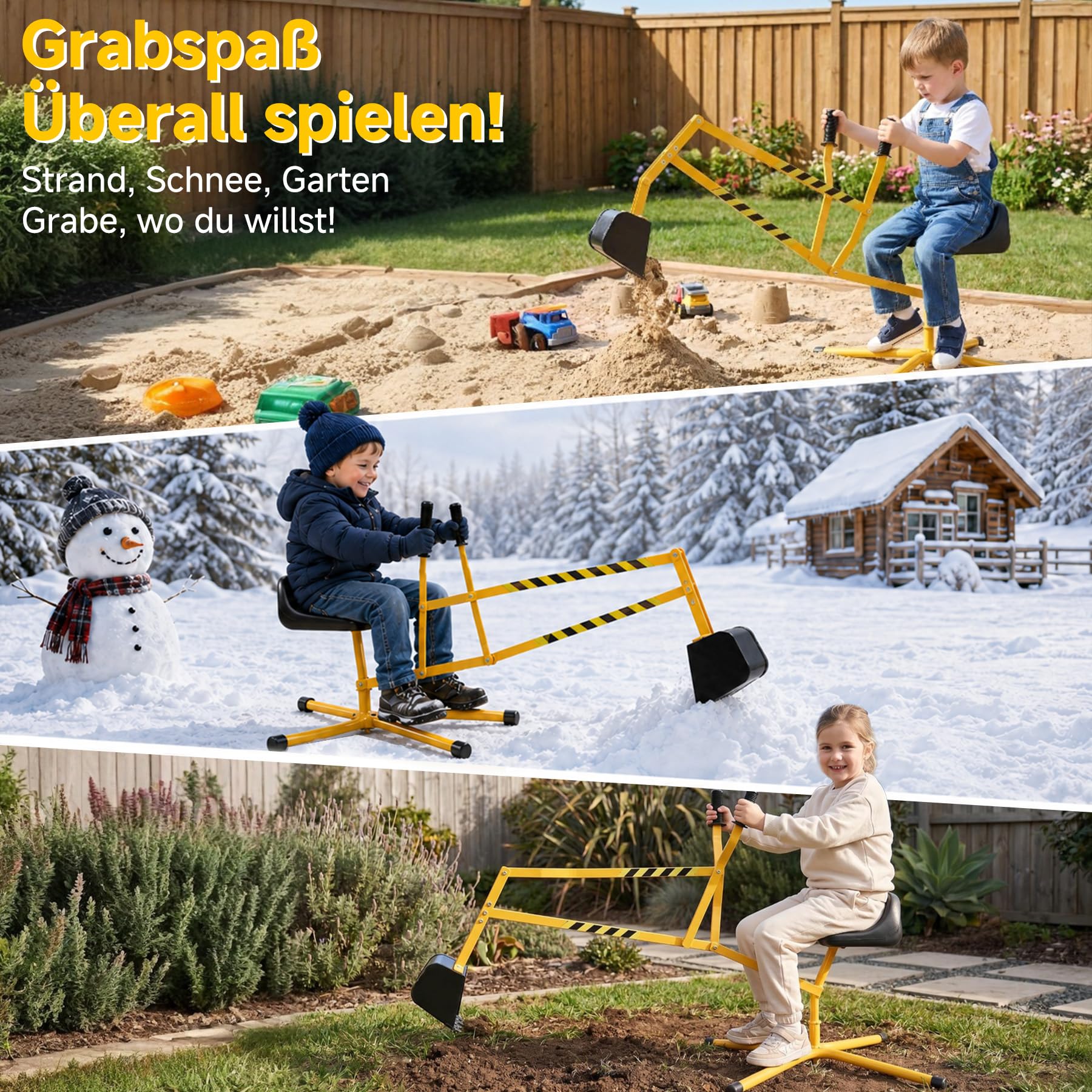 Oryxearth Kinderspielzeug Monster Digger ab 18 Monaten – für Strand, Sandkasten, Spielplatz – Hand-Augen-Koordination, kognitive Fähigkeiten und Motorik – einfach für kleine Hände