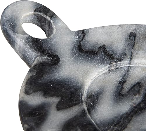 Miniatura 5 de Creative Co-Op Mango de mármol tallado a mano, plato gris, 6"