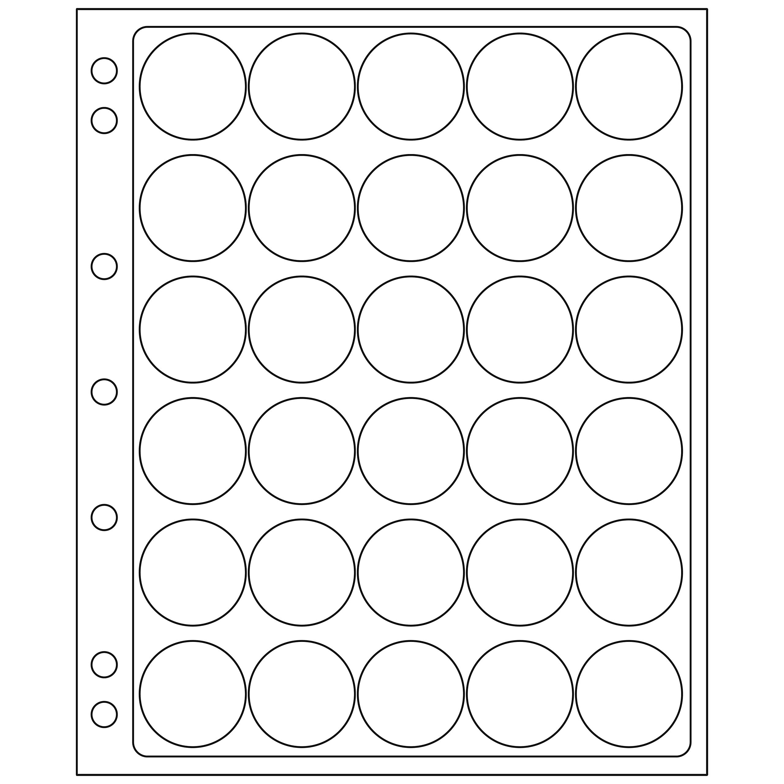 Lighthouse Album Pages for Capsules for 30 or 31mm Coins in Capsules - Fits CAPS 30/31 - 2 Pack of Pages - HALF DOLLARS, GOLD MAPLE LEAF