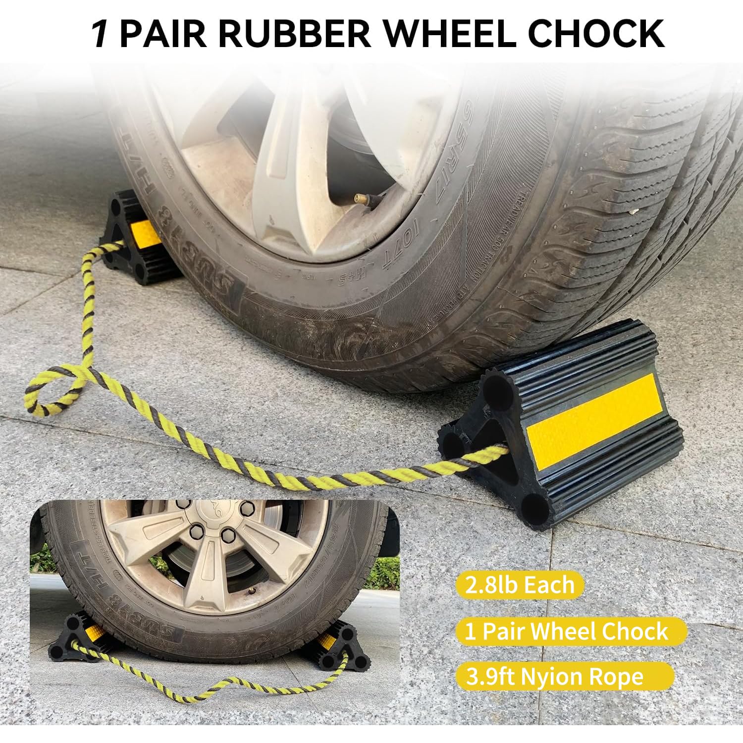Wheel Chocks For RV Trailer, Upgrade Rubber Wheel Chocks