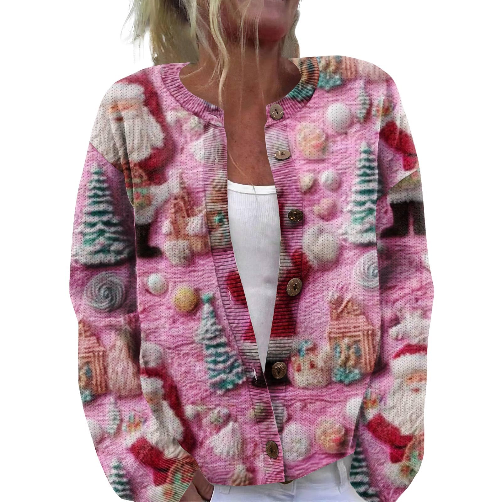 SGASY Ugly Couples Christmas Sweater Adult Funny Print Christmas Party Cosplay