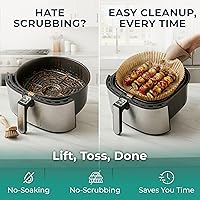 Vista 3 de Cathy Yoder's - Forros redondos para freidora de aire, 125 forros para freidora de aire de 6.3 pulgadas, desechables redondos, 2-5 cuartos de galón