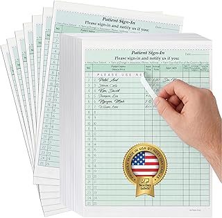 NextDayLabels - NCR Carbonless 3 Part Patient Sign in Forms, HIPAA Approved and Compliant for Confidentiality in All Medical Offices. (Green)
