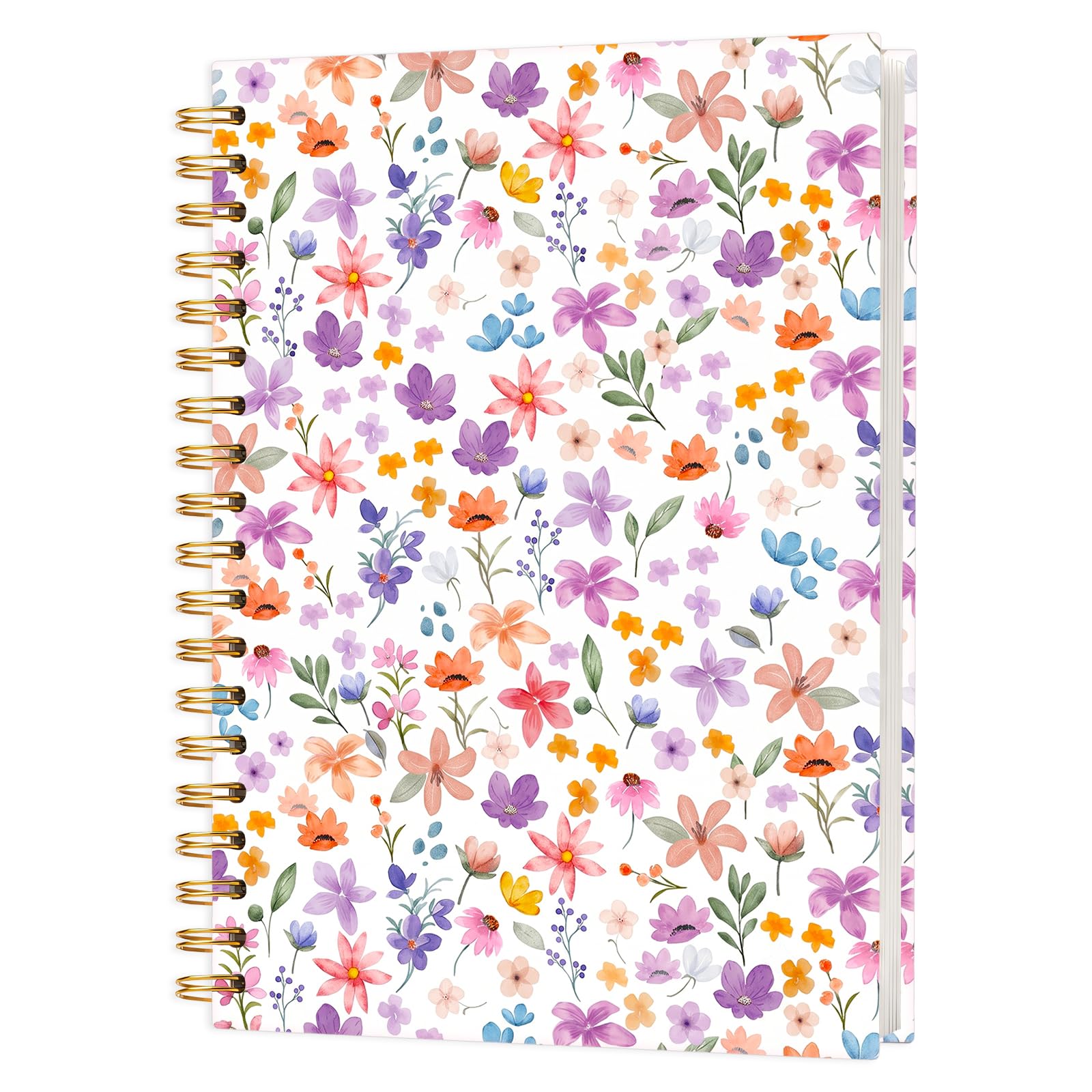 Orsefeliy Flower Notebook, A5 Notepad Lined with Spiral Design