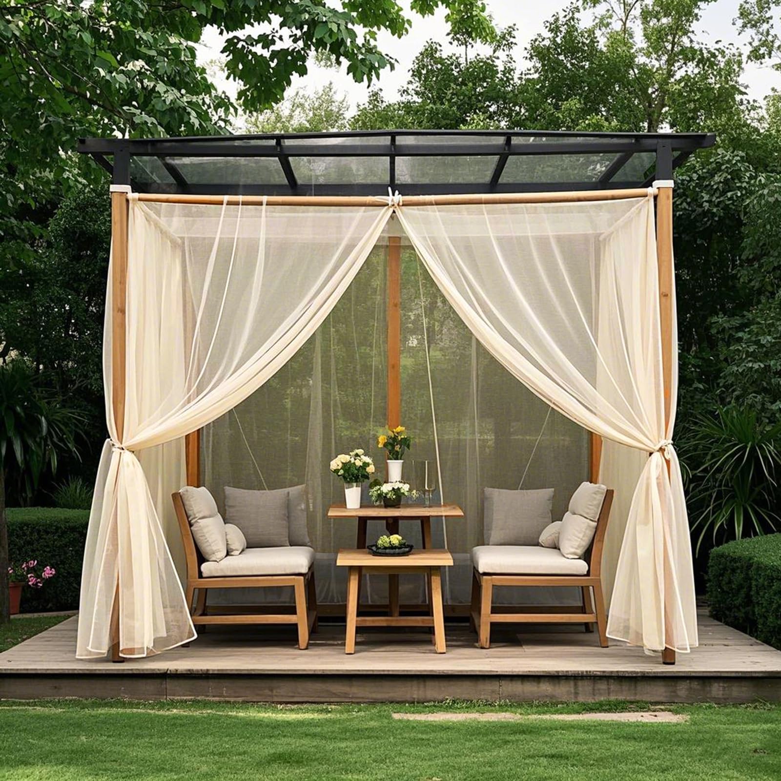 Deconovo Style Bohome-Ezra A Lot De 2 Rideau Voilage, Avec Oeillets, Pour Fenêtre Fille Garcon