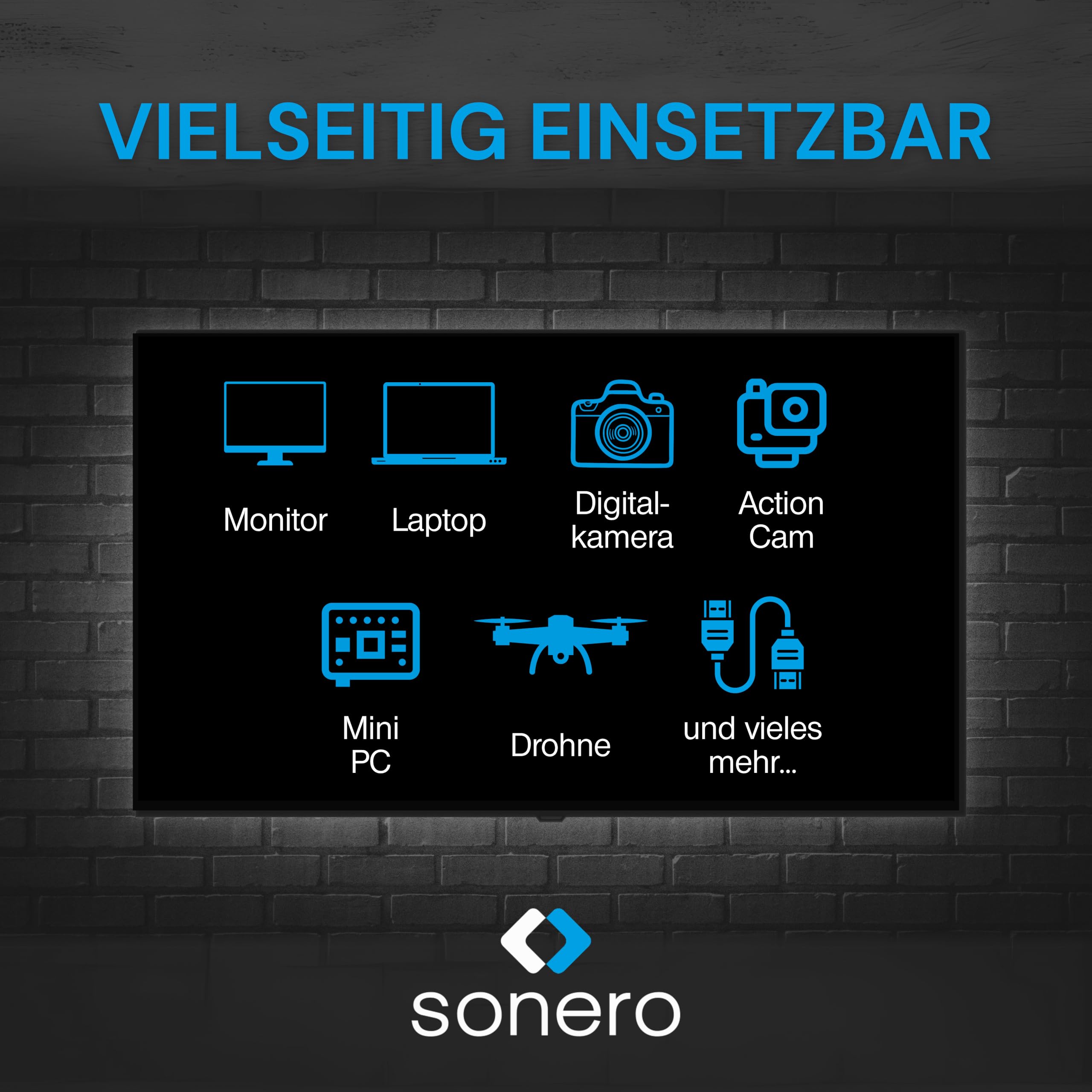 Sonero® Adattatore salvaporta Sonero® da Mini HDMI a 4K HDMI, Premium High Speed, connettore Mini HDMI C a presa HDMI A, contatti dorati, doppia schermatura, guaina in PVC, 0,15 m
