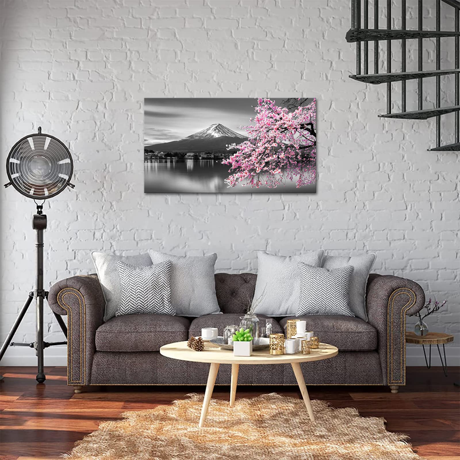 YeiLnm Mount Fuji Wall Art Japanese Mountain over Lake Photo
